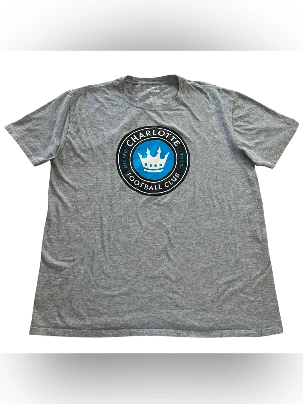 Charlotte FC Men’s T-Shirt XL Gray Fanatics Minted 2022 MLS Soccer CLT